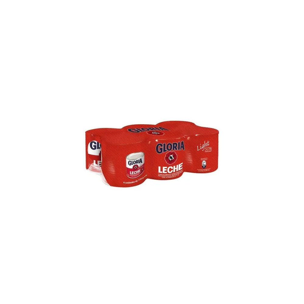 Leche GLORIA Light Lata 170g Paquete 6unidades