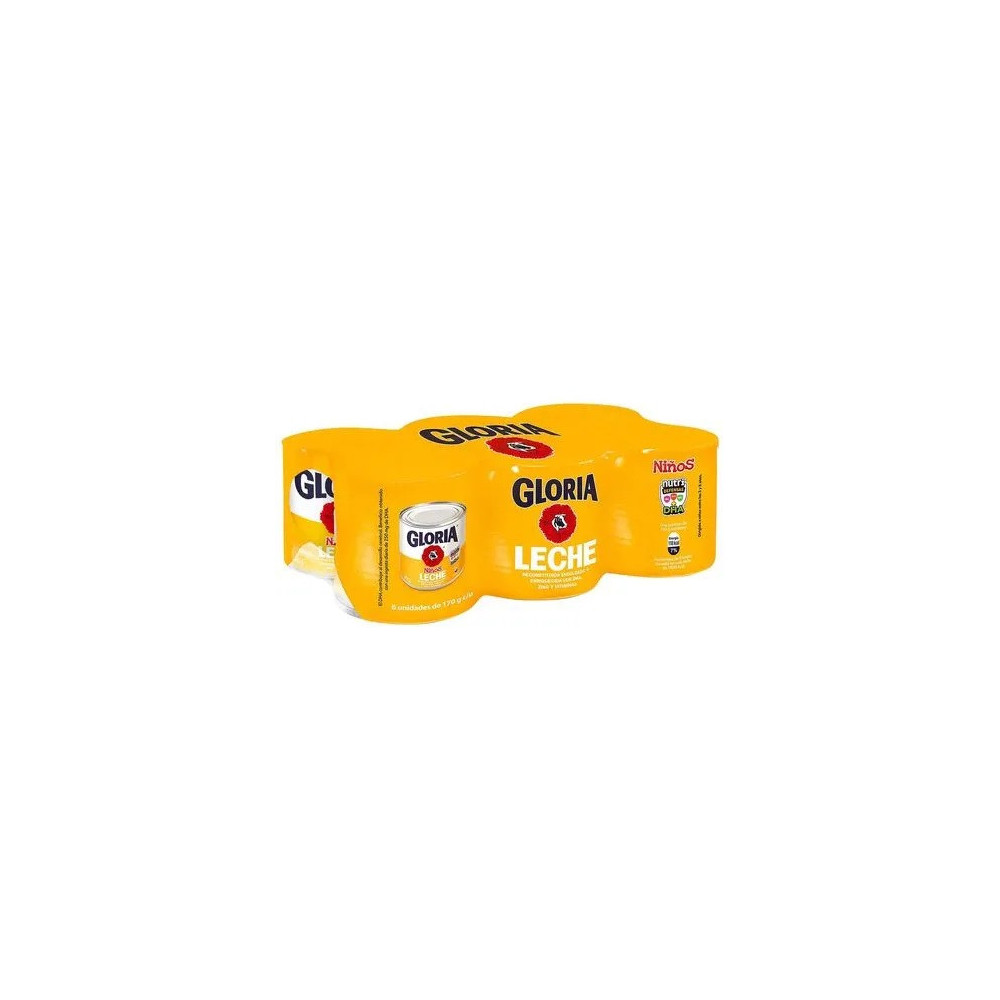 Leche GLORIA Niños Lata 170g Paquete 6unidades