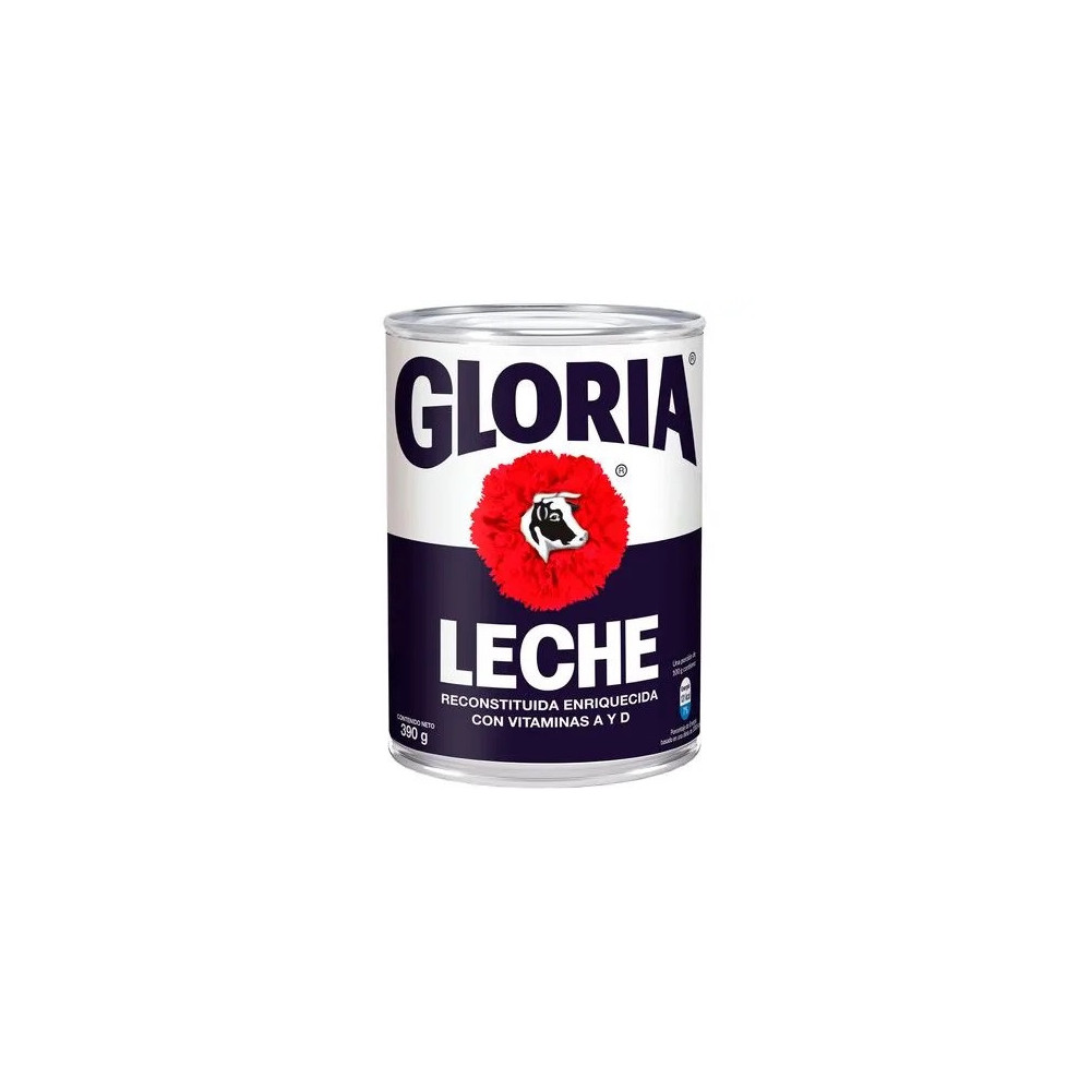 Leche Reconstituida Entera GLORIA Lata 390g