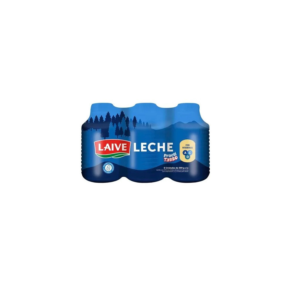 Leche LAIVE Practi Tarro Botella 390g Paquete 6unidades