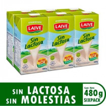 Mezcla Láctea LAIVE Sin Lactosa Caja 480g Paquete 6unidades