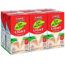 Mezcla Láctea Light sin Lactosa LAIVE Tetrapack 480g Paquete 6unidades