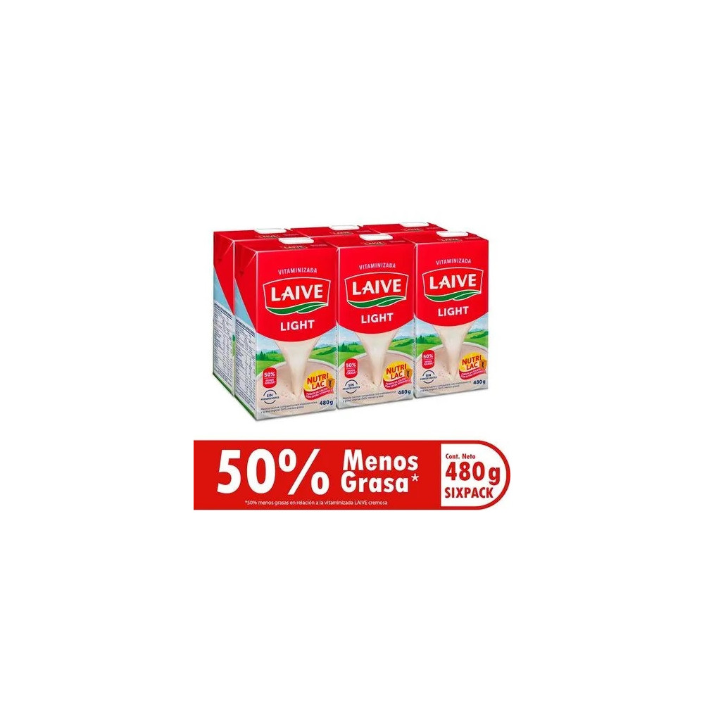 Mezcla Láctea LAIVE Light Caja 480g Paquete 6unidades