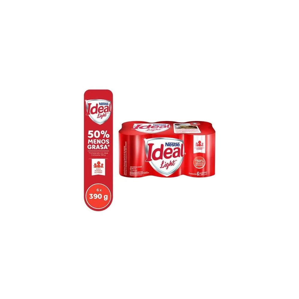 Mezcla Láctea IDEAL Light Lata 390g Paquete 6unidades
