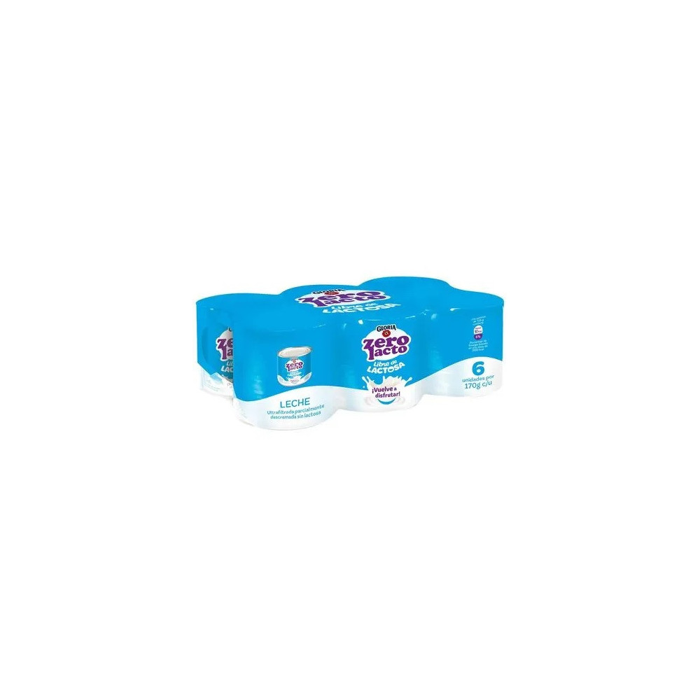 Leche GLORIA Zero LactoLata 170g Paquete 6unidades