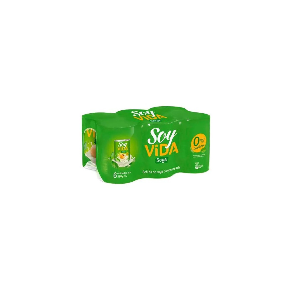 Bebida de Soya SOY VIDA Lata 390g Paquete 6unidades