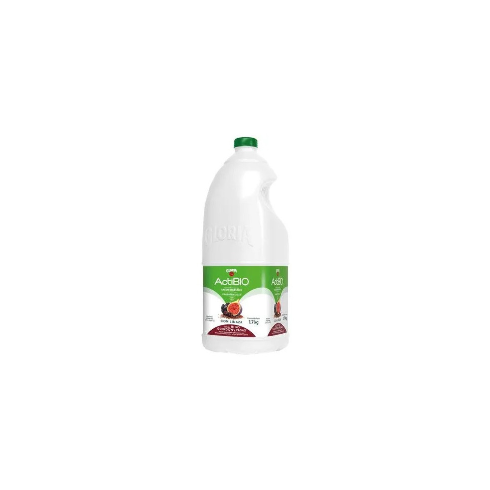 Yogurt GLORIA ActiBio con Linaza Sabor a Higo, Guindón y Pasas Galonera 1.7Kg