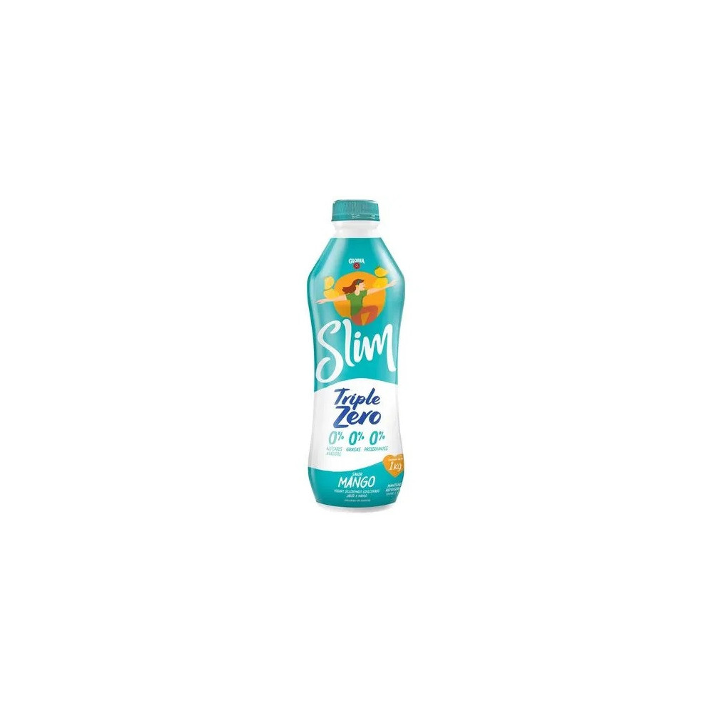 Yogurt GLORIA Slim Triple Zero Sabor a Mango Botella 1Kg