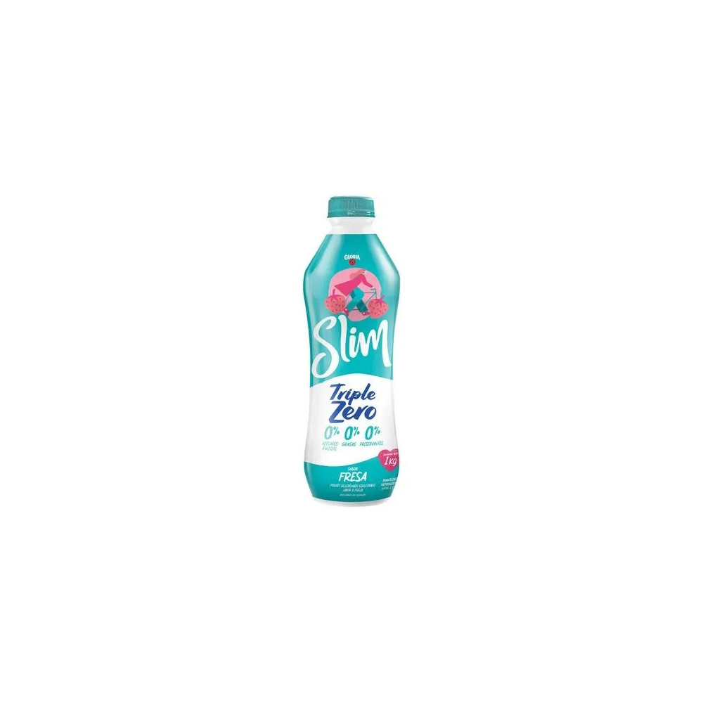 Yogurt Descremado Edulcorado GLORIA Slim Fresa Botella 1Kg