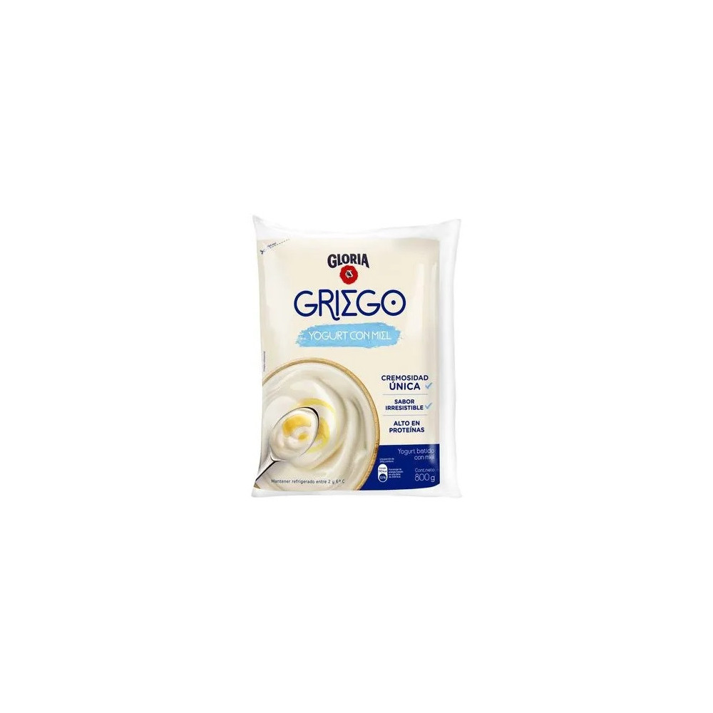 Yogurt Batido GLORIA Griego con Miel Bolsa 800g Yogurt Batido GLORIA Griego con Miel Bolsa 800g