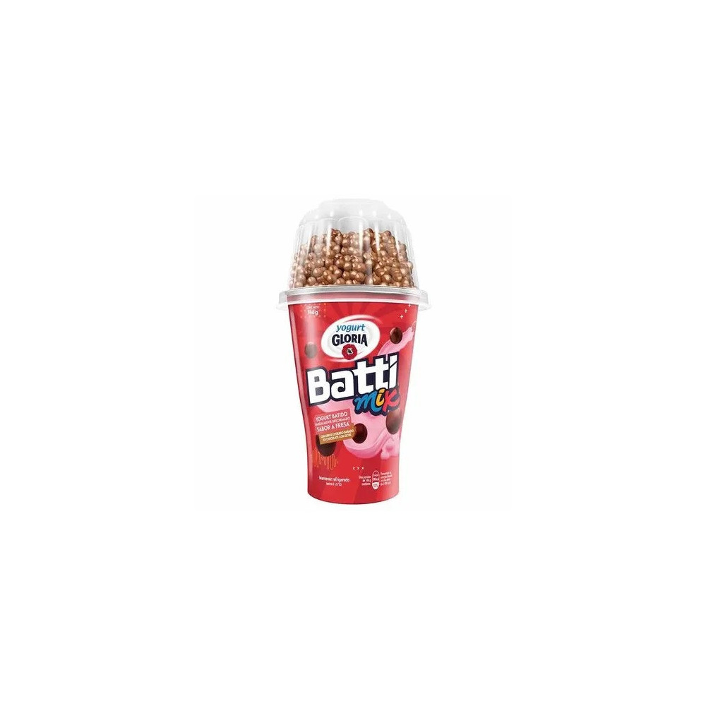 Yogurt Battimix GLORIA Fresa con Bolitas de Chocolate Vaso 146g Yogurt Battimix GLORIA Fresa con Bolitas de Chocolate Vaso 146g