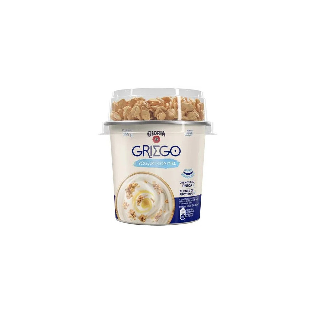 Yogurt Griego GLORIA con Cereal y Miel Vaso 128g