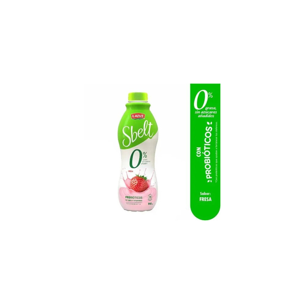 Yogurt SBELT Sabor a Fresa Botella 946g