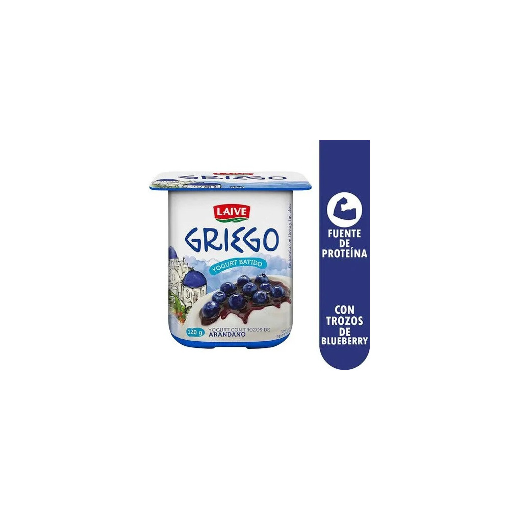 Yogurt Griego LAIVE con Trozos de Blueberry Vaso 120g