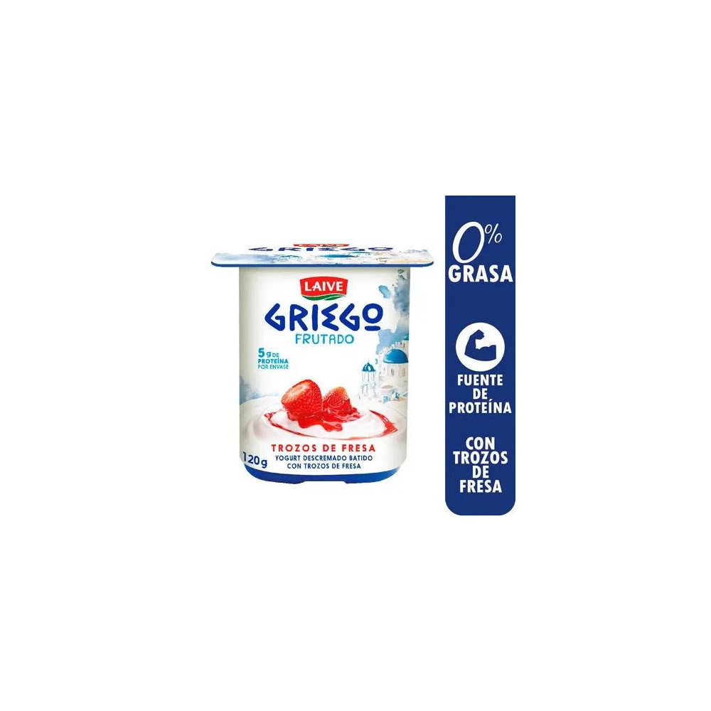 Yogurt Griego LAIVE con Trozos de Fresa Vaso 120g Yogurt Griego LAIVE con Trozos de Fresa Vaso 120g