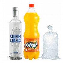 COMBO 30 Vodka Russkaya clasico 750ml + Cifrut naranja 1.5L + hielo