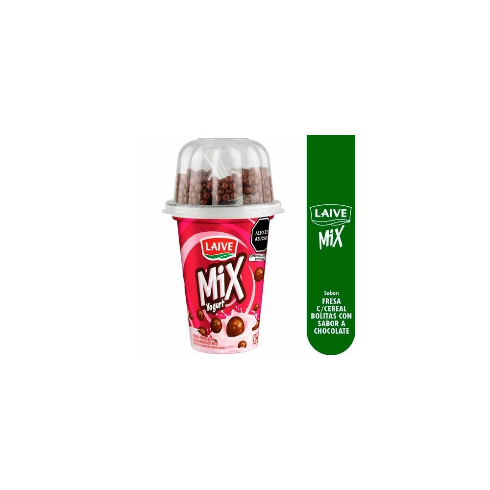 Yogurt LAIVE Mix Fresa con Bolitas de Chocolate Vaso 125g Yogurt LAIVE Mix Fresa con Bolitas de Chocolate Vaso 125g