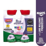 Alimento Lácteo LAIVE Bio Defensa Niños Tutti Frutti Paquete 4un Botella 100ml