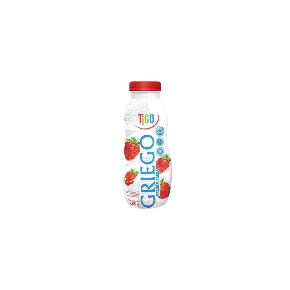 Yogurt Griego TIGO Fresa Botella 285g Yogurt Griego TIGO Fresa Botella 285g