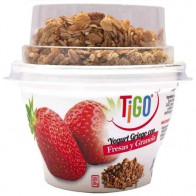 Yogurt TIGO Parfait Natural con Fresas y Granola Vaso 155g