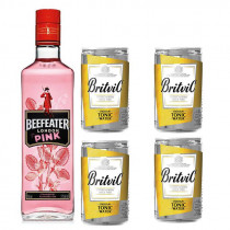 COMBO 33 Gin Beefeater Pink 700ml + 4 agua tonica Britvic 150ml
