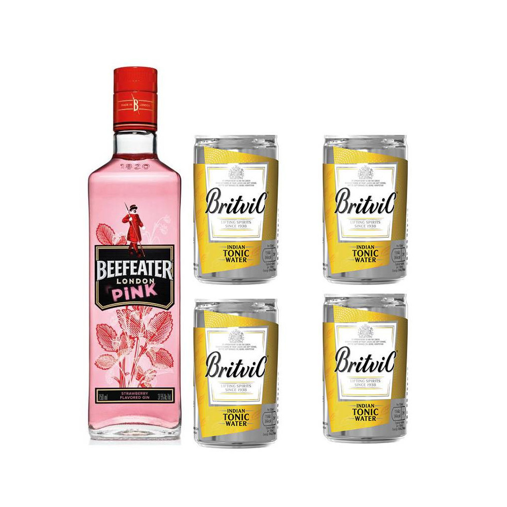 COMBO 33 Gin Beefeater Pink 700ml + 4 agua tonica Britvic 150ml