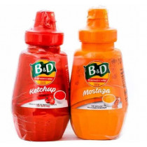Pack B&D Ketchup Frasco 245g + Mostaza Frasco 220g
