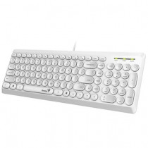 Teclado Alámbrico Genius Slimstar Q200 Usb Multimedia White
