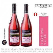 Vino Gran Rosé TABERNERO Semi Seco Afrutado Botella 750ml Pack 2unidades