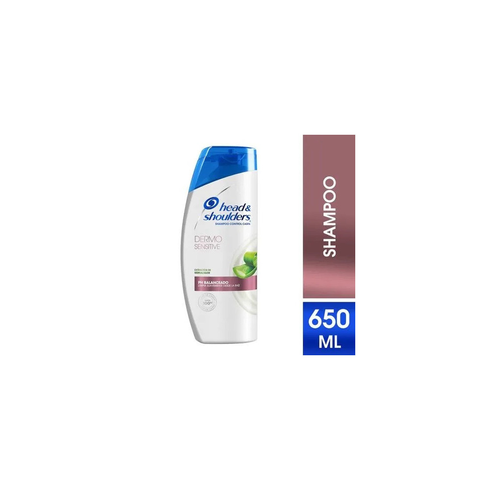 Shampoo HEAD & SHOULDERS Dermo Sensitive Extractos De Sábila y Aloe Frasco 650ml Shampoo HEAD & SHOULDERS Dermo Sensitive Extractos De Sábila y Aloe Frasco 650ml