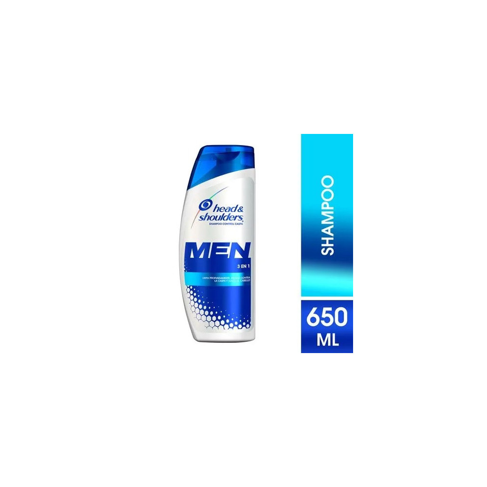 Shampoo HEAD & SHOULDERS Men 3 en 1 Control Caspa Frasco 650ml Shampoo HEAD & SHOULDERS Men 3 en 1 Control Caspa Frasco 650ml