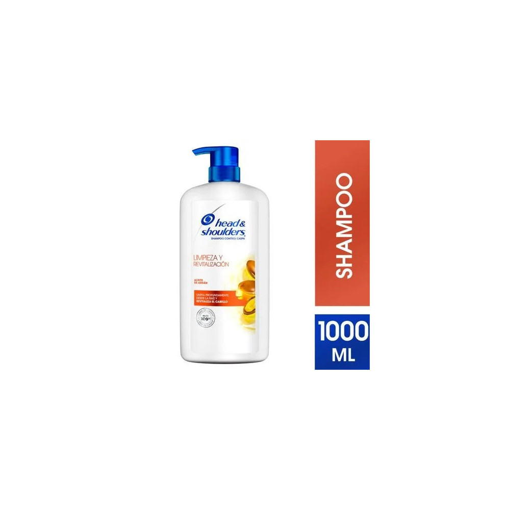 Shampoo HEAD & SHOULDERS Aceite de Argán Limpieza y Revitalización Frasco 1L Shampoo HEAD & SHOULDERS Aceite de Argán Limpieza y Revitalización Frasco 1L