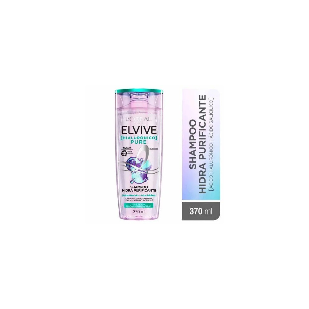Shampoo Ácido Hialurónico ELVIVE Pure Frasco 370ml Shampoo Ácido Hialurónico ELVIVE Pure Frasco 370ml