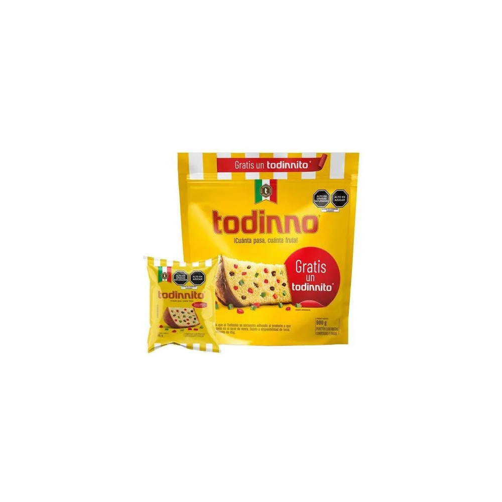 Panetón TODINNO Bolsa 900g + Panetón TODINNITO Bolsa 85g Panetón TODINNO Bolsa 900g + Panetón TODINNITO Bolsa 85g
