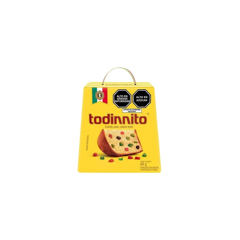 Panetón con Pasas y Frutas Confitadas TODINNITO Caja 85g Panetón con Pasas y Frutas Confitadas TODINNITO Caja 85g