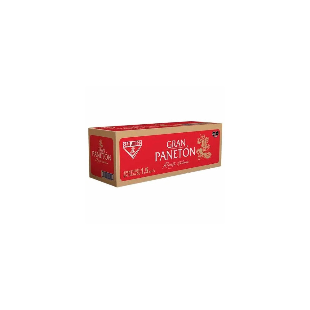Gran Panetón SAN JORGE Caja 1.5kg x 3 unidades Gran Panetón SAN JORGE Caja 1.5kg x 3 unidades