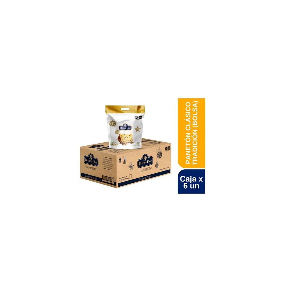 Panetón BLANCA FLOR Bolsa 900g Paquete 6 unidades Panetón BLANCA FLOR Bolsa 900g Paquete 6 unidades