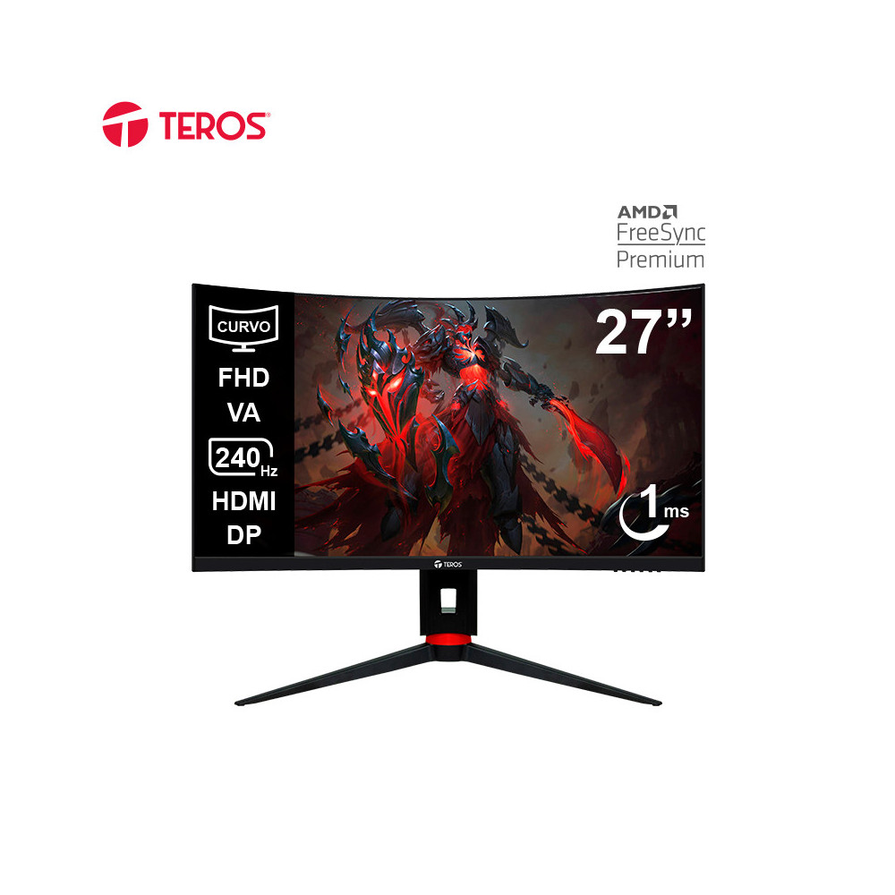 Monitor Curvo Gaming TEROS TE-2764G, 27" FHD