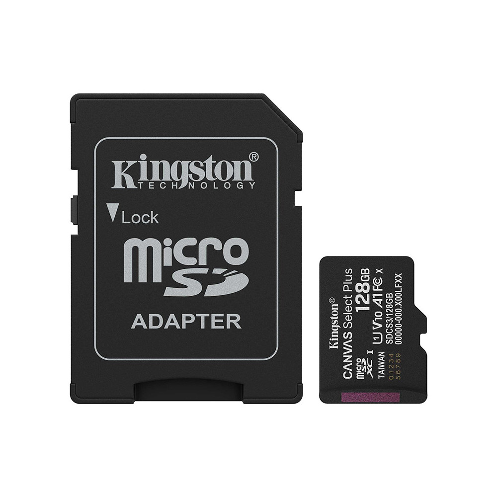 Tarjeta de Memoria Kingston 128GB MicroSD Canvas Select Plus -150MB/seg - UHS-I Clase 10