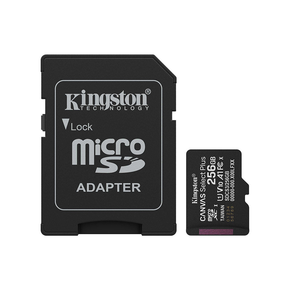 Tarjeta de Memoria Kingston 256GB MicroSD Canvas Select Plus -150MB/seg - UHS-I Clase 10