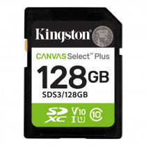 Memoria Card SD Kingston SD Canvas Select Plus 128GB, categoría de velocidad: UHS-I/U1/V10