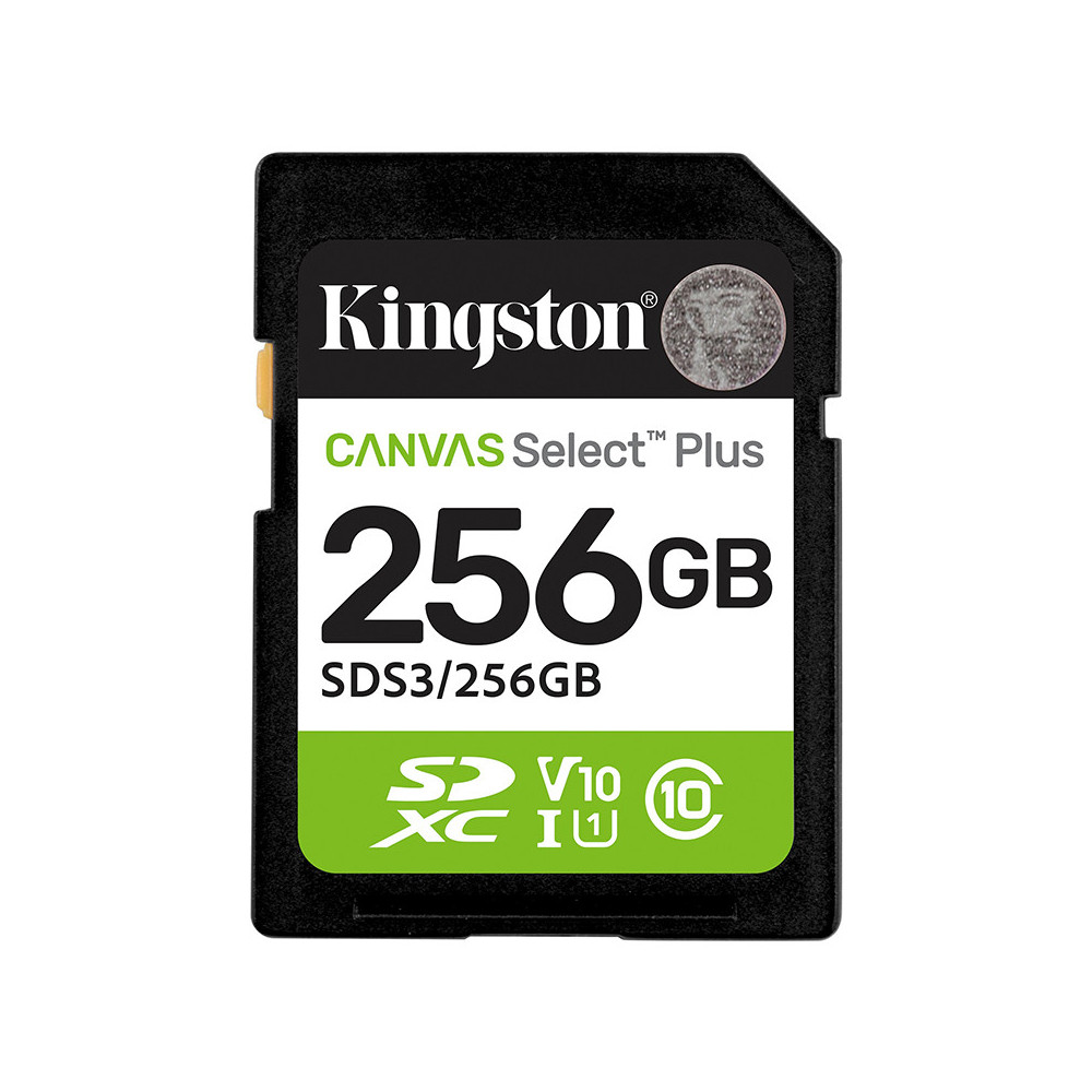 Memoria Card SD Kingston SD Canvas Select Plus 256GB, categoría de velocidad: UHS-I/U1/V10