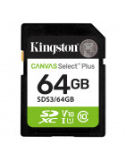 Memoria Card SD Kingston SD Canvas Select Plus, 64GB, categoría de velocidad: UHS-I/U1/V10
