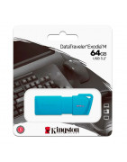 Memoria Flash USB DataTraveler Exodia M, 64GB USB 3.2 Gen 1 (Tipo-A) Neon Aqua Blue (Azul)