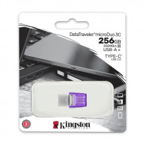 Memoria Flash USB Kingston 256GB DataTraveler microDuo 3C 200MB/s dual USB-A + USB-C