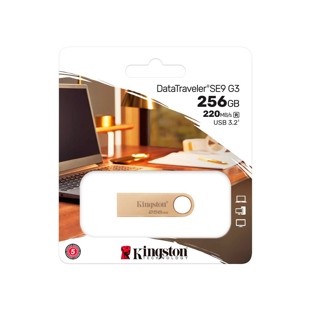 Memoria Flash USB Kingston DataTraveler SE9 G3, 256GB, USB 3.2 Gen 1 (Tipo-A)