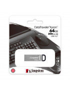 Memoria Flash USB Kingston DataTraveler Kyson, 64GB, USB 3.2 Gen 1, Plata