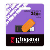 Memoria Flash USB Kingston DataTraveler Exodia S, 256GB, interfaz: USB 3.2 Gen 1, Naranja