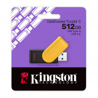Memoria Flash USB Kingston DataTraveler Exodia S, 512GB, interfaz: USB 3.2 Gen 1, Amarillo