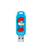 Unidad Flash Sandisk USB SMURFS, 128 GB, USB 3.2 GEN 1,USB-A, Hasta 130 MB/S